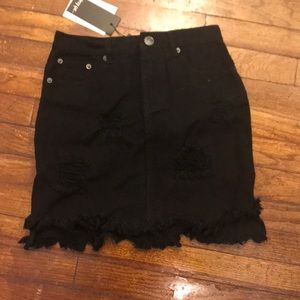 Nasty Gal black jean skirt